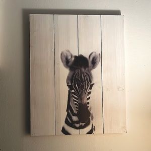 Zebra wood wall art